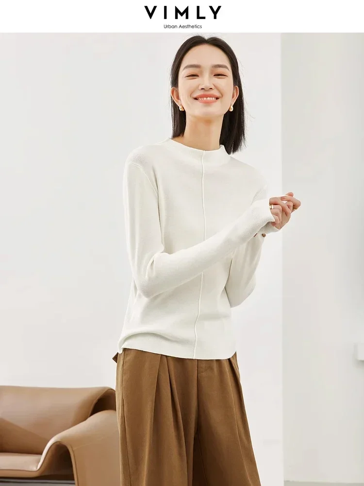 Пуловер женский трикотажный с длинным рукавом на осень и зиму