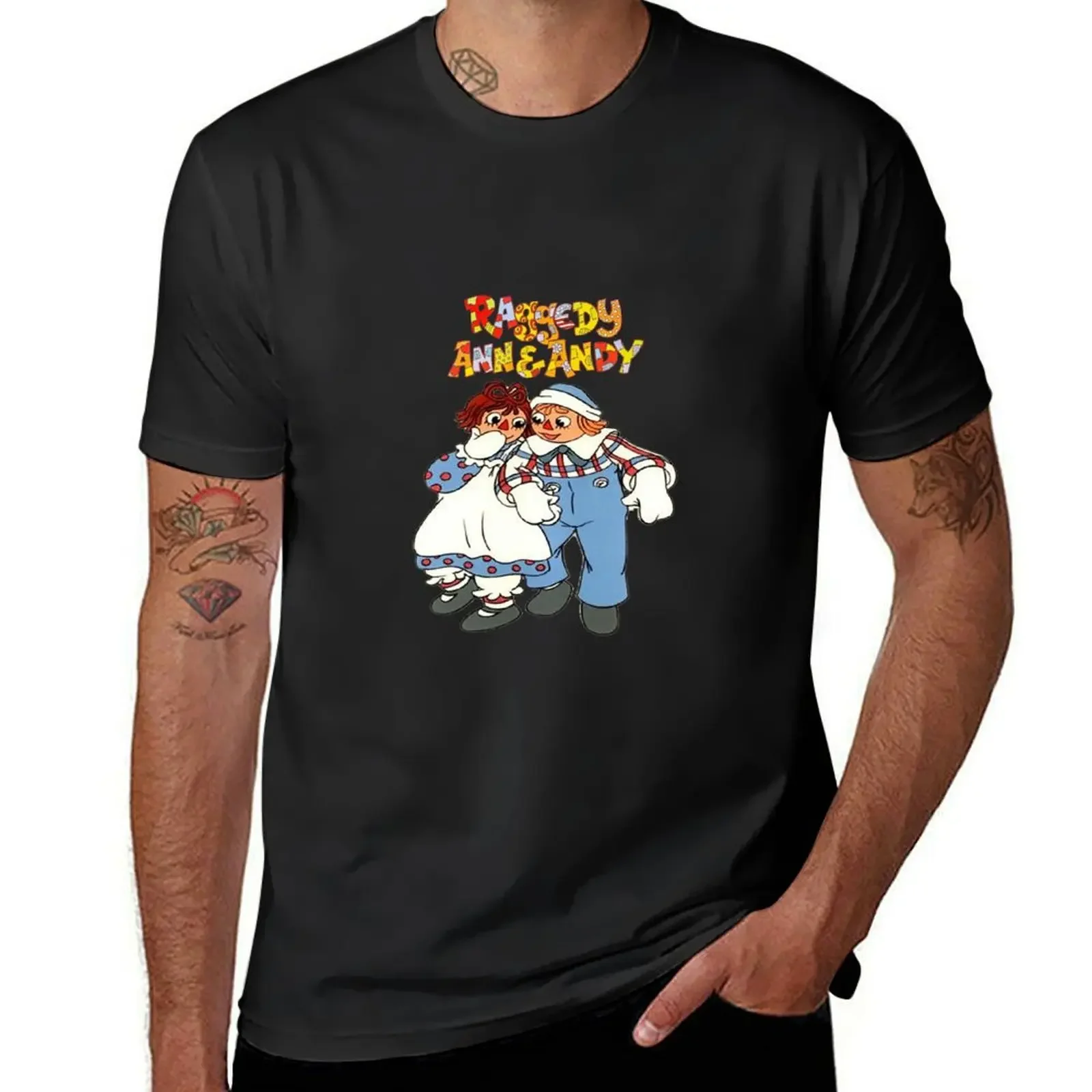 Футболка Raggedy Ann And Andy незаменимая футболка корейские модные мужские футболки для