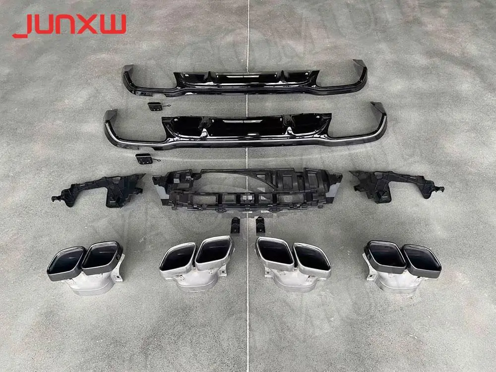 Задний диффузор с наконечниками выхлопных газов для Benz E класса W213 E63 AMG Sport 2016-2021, не подходит для стандартных черных сплиттеров для губ с блеском Задний диффузор с наконечниками выхлопных газов для Benz E класса W213 E63 AMG Sport 2016-2021, не подходит для стандартных черных сплиттеров для губ с блеском