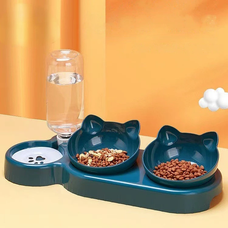 

0.5L Cat Food Bowl Automatic Feeder 3 in 1 Water Dispenser Pet Dog Food Container Drinking Raised Stand Dish bowl Pet Supplies