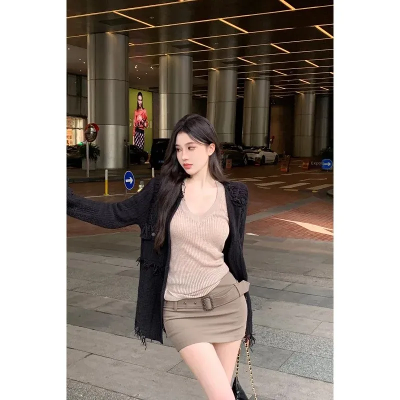 Реалистичная цена сверхпрочный вязаный свитер куртка ажурный топ сексуальная