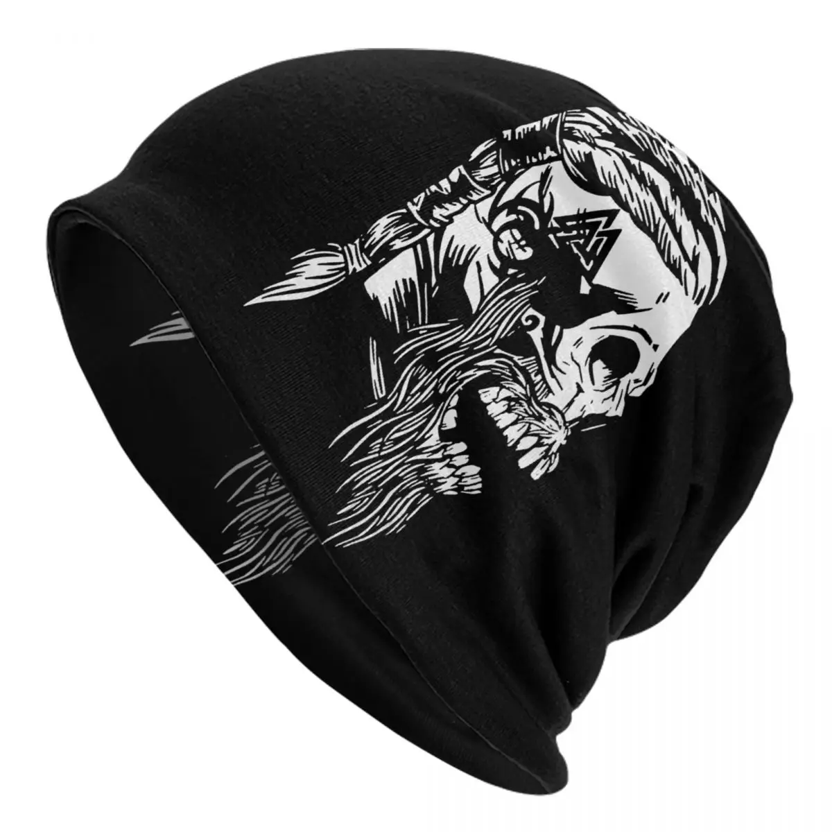 

Viking Fashion Hats Skull, Norway Viking Tradition Thin Hat Bonnet Hipster Skullies Beanies Caps Men Women's Earmuffs