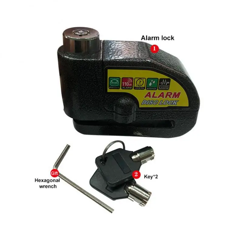 

Anti-theft Alarm Disc Brake Lock For Brake Motorcycles Electric Vehicles Bicycles Scooter Reminder Cable Storage Bag