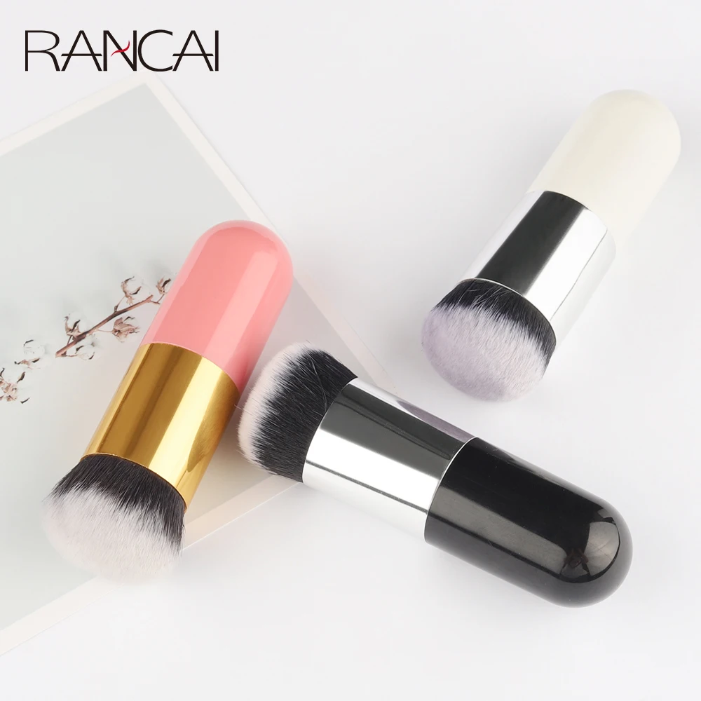 

RANCAI 1 Pcs High Quality Liquid BB Cream Blusher Short Handle Foundation Makeup Brushes Powder Brush Cosmetics Beauty Tools