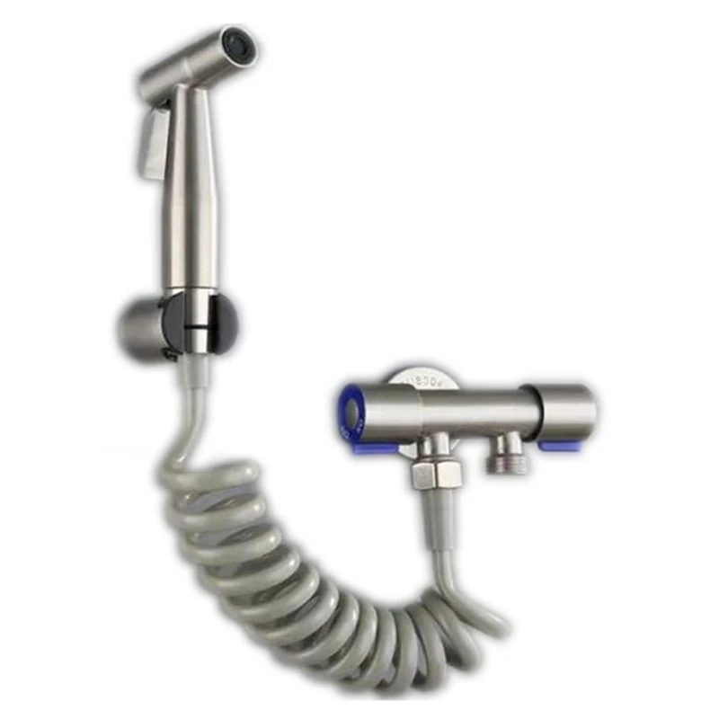 

Набор для туалета, ручной распылитель из нержавеющей стали для биде, кран для ванной, ручной распылитель, насадка для душа, самоочищающийся светильник для ванной комнаты