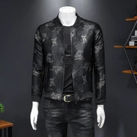 2022 new spring autumn vintage jacket mens luxury print black men jacket brand clothing fashion men club outfit bomber s 5xl
