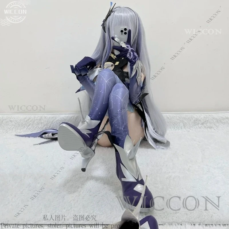 Skirk аниме игра Genshin Impact косплей костюм парик женский обувь Tartaglia мастер