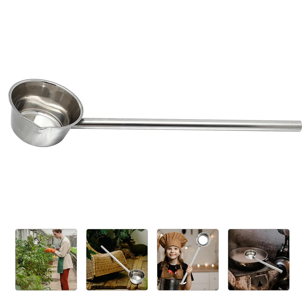 

Ladle Water Scoop Dipper Stainless Steel Spoon Kitchen Cup Bath Rinse Shampoo Soup Handle Garden Watering Cooking Sampler