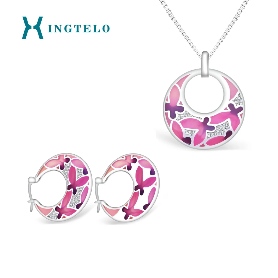 Ювелирный Комплект из серебра 925 пробы с кристаллами