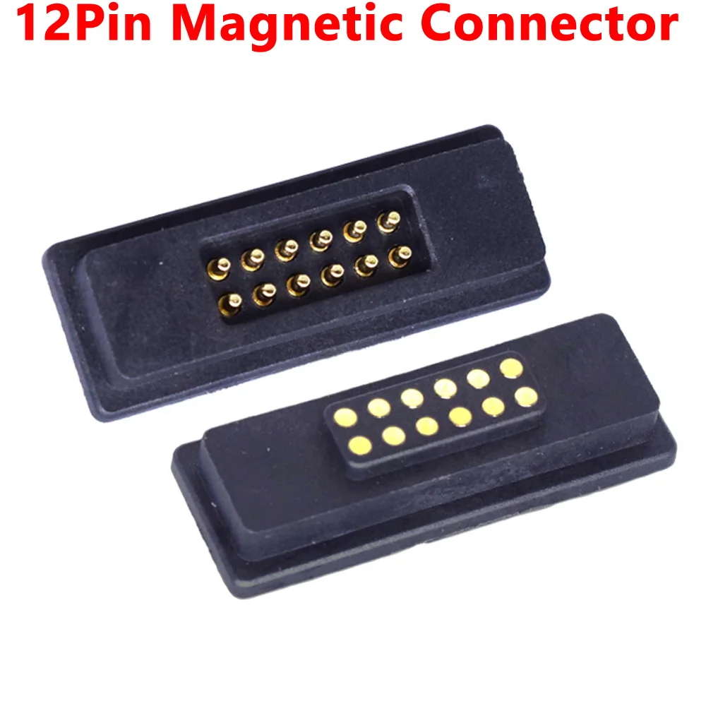 

12pin waterproof high current magnet suction spring pogopin connector male and female probe DC power charging magnetic connector