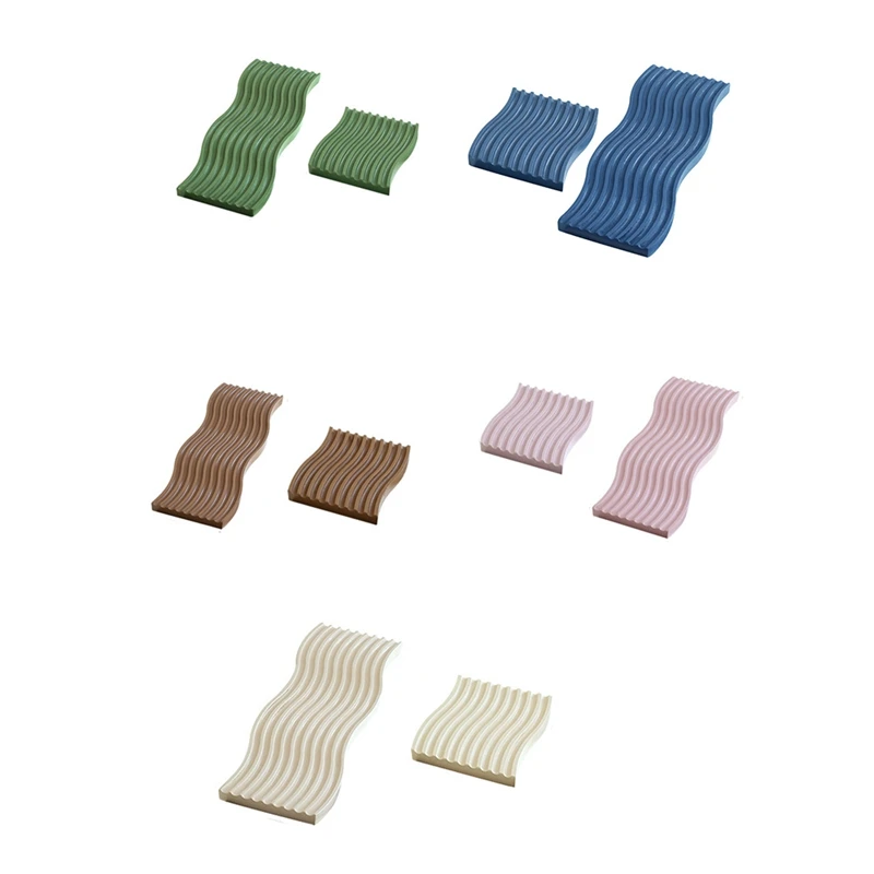 

2Pcs Corrugated Board Cutting Board Tray Coffee Afternoon Tea Dessert Plate Table Decoration