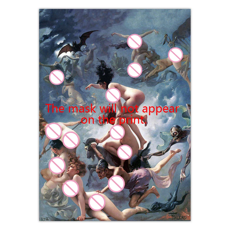 Винтажная Настенная картина ведьмы going to Sabbath Wiccan оккультистическая жуткая ретро