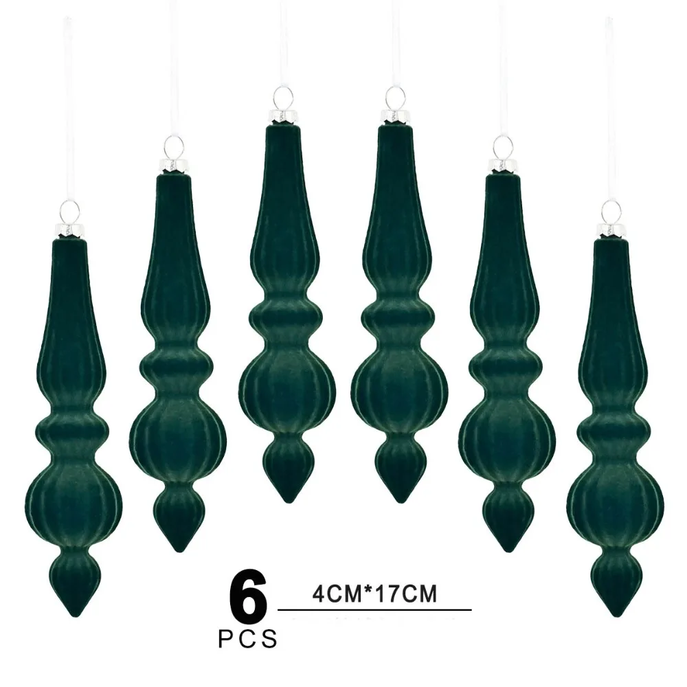 

Флокированные подвески-подарки, 6 шт.