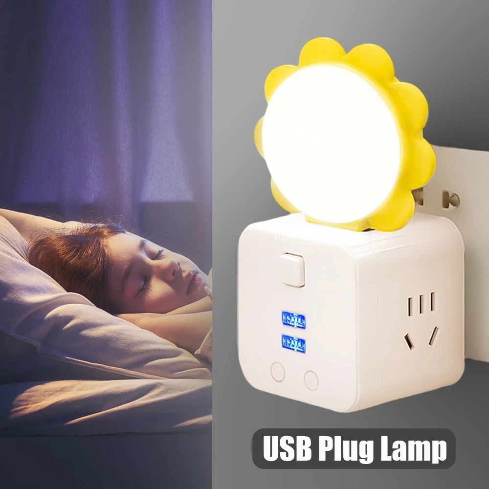 

2Pcs Mini LED Night Lights USB Plug Lamp Power Bank Rechargeable USB Small Book Lamp Children Eye Protection Reading Desk Light