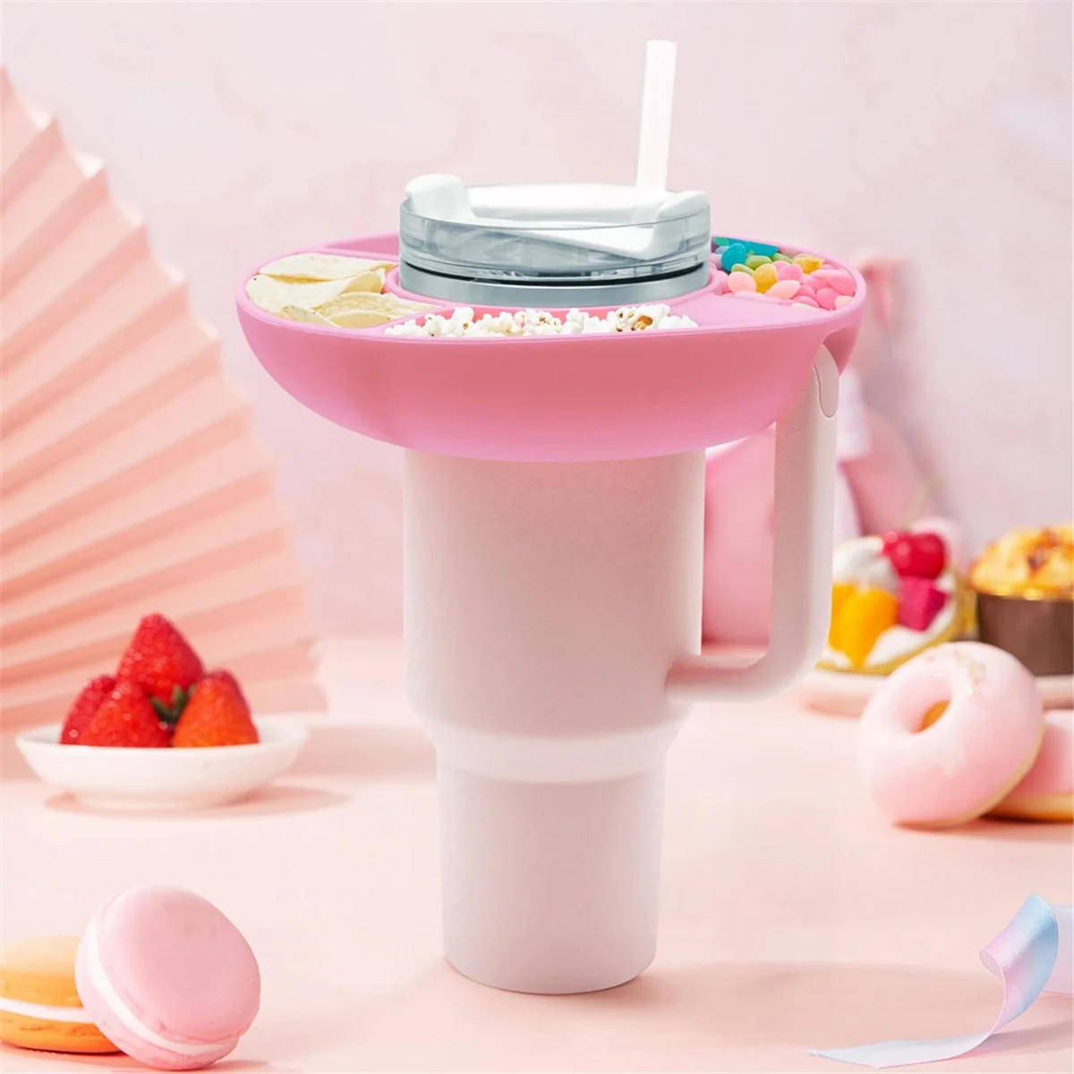 Чаша для закусок чашки Stanley 40 унций с ручкой многоразовый поднос 4 отделениями