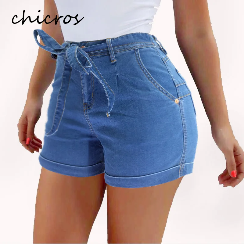 

Однотонные женские шорты Chicros, летние женские шорты с завышенной талией, повседневные короткие брюки
