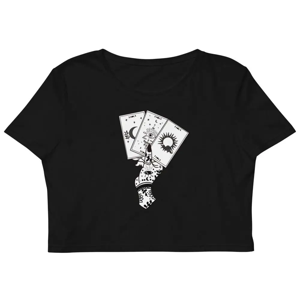 Кроп-топ Tarot sun moon star Женский милая пикантная модная одежда летняя уличная
