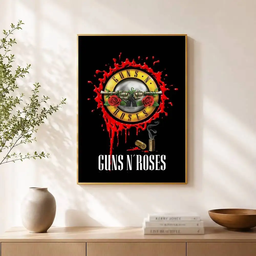 Фото Постер группы G-Guns N-R-Roses, водонепроницаемая настенная наклейка для бара, гостиной, винтажный декор, высококачественная печать, подарок. №5