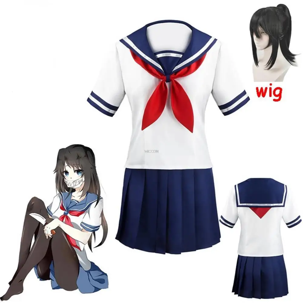 

Anime Yandere Simulator Ayano Aishi Cosplay Costumes Dress Halloween Costumes for Women Vestido Role Play Clothing Suit Uniform