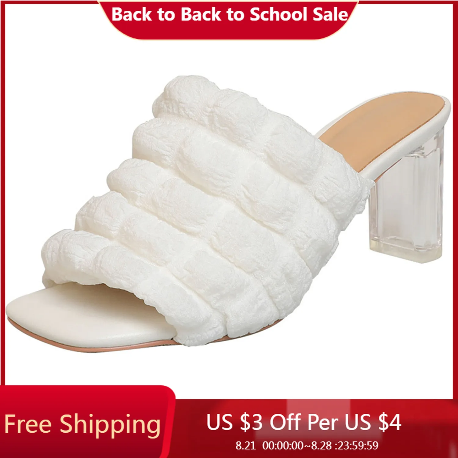 

Women 2023 New Summer Fashion Sandals Crystal Strange Style Heels Square Toe Femal Women Flip-flop Slipper Shoes