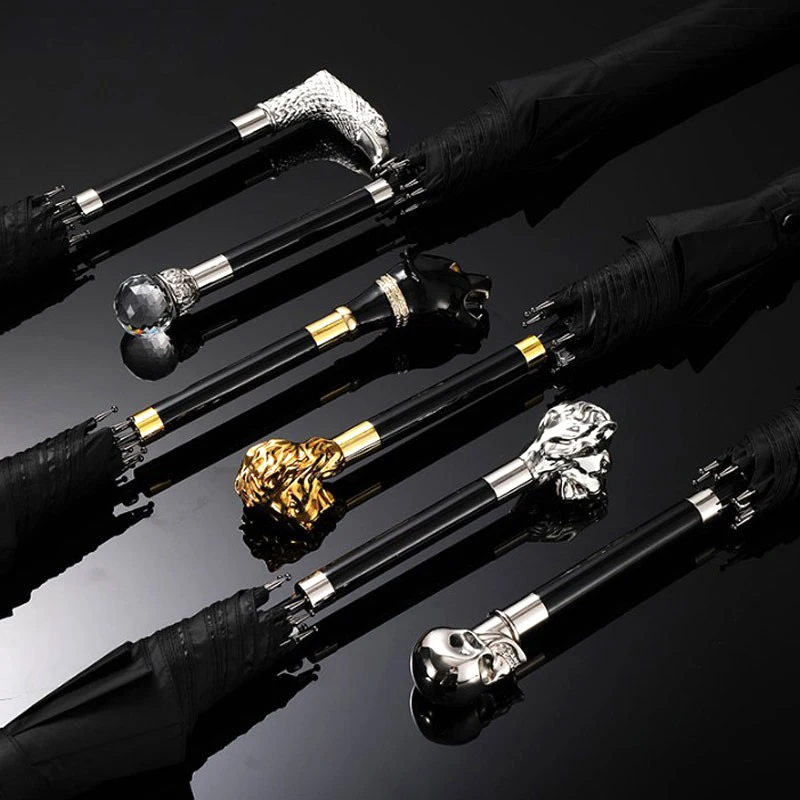 

Retro Long Handle Umbrella Luxury Gentleman Business Parasol Large UV Sun Protection Umbrella Windproof Beach Sunny Umbrellas