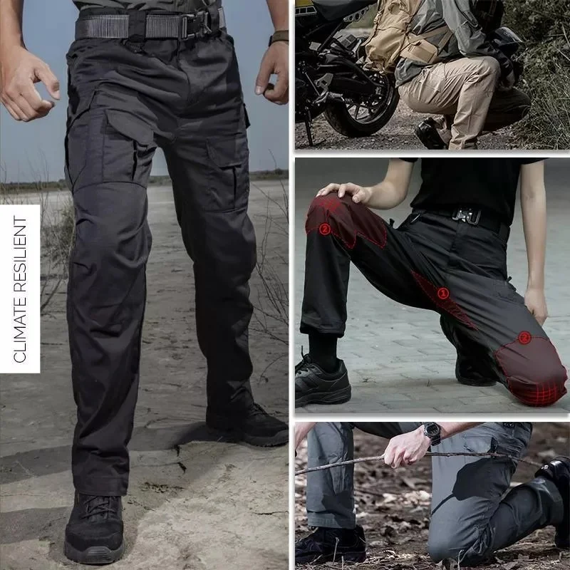 

Tactical Waterproof Pants SWAT Combat Army Trousers Many Pockets Waterproof Wear Resistant Casual Cargo Pants Men