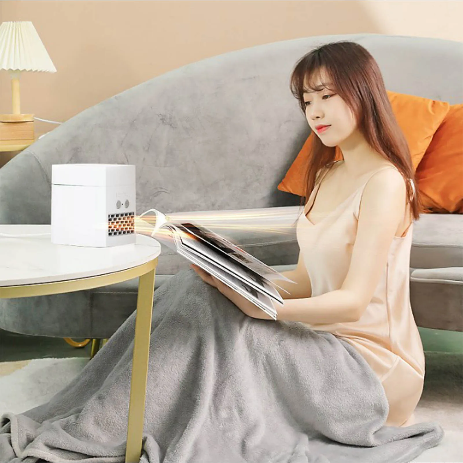 

Personal Air Portable Evaporative Conditioner Small Desktop Cooling Fan Portable Air Desktop Cooling Heating Fan For Bedroom