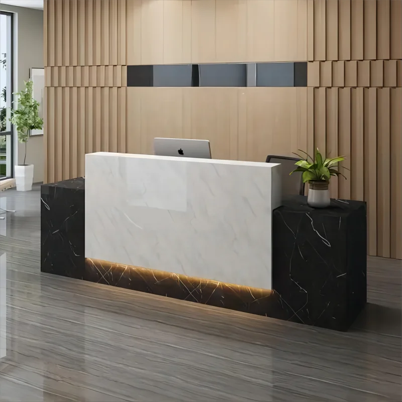 На заказ. Стойка для переднего стола белая искусственная мебель со светодиодной