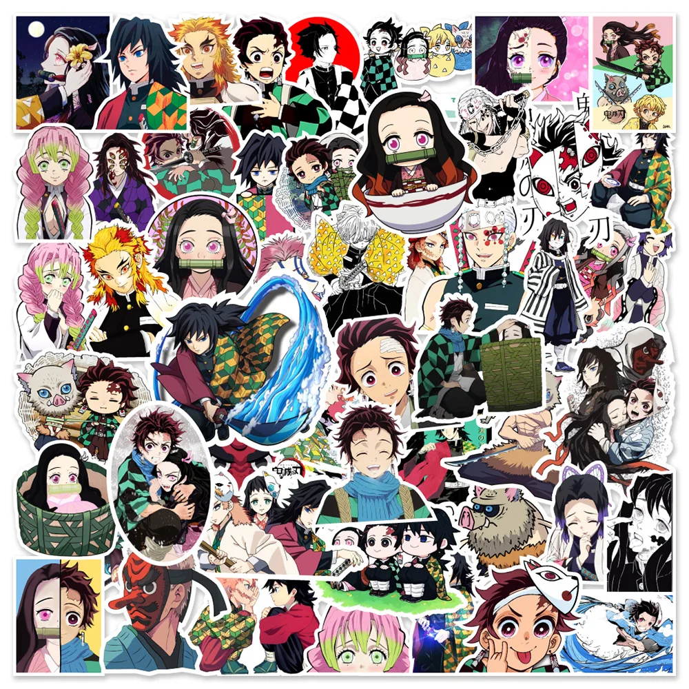 

10/30/50PCS Anime Demon Slayer Kimetsu No Yaiba Stickers Waterproof Travel Luggage Car Skateboard Fridge Kids Classic Toy Decals