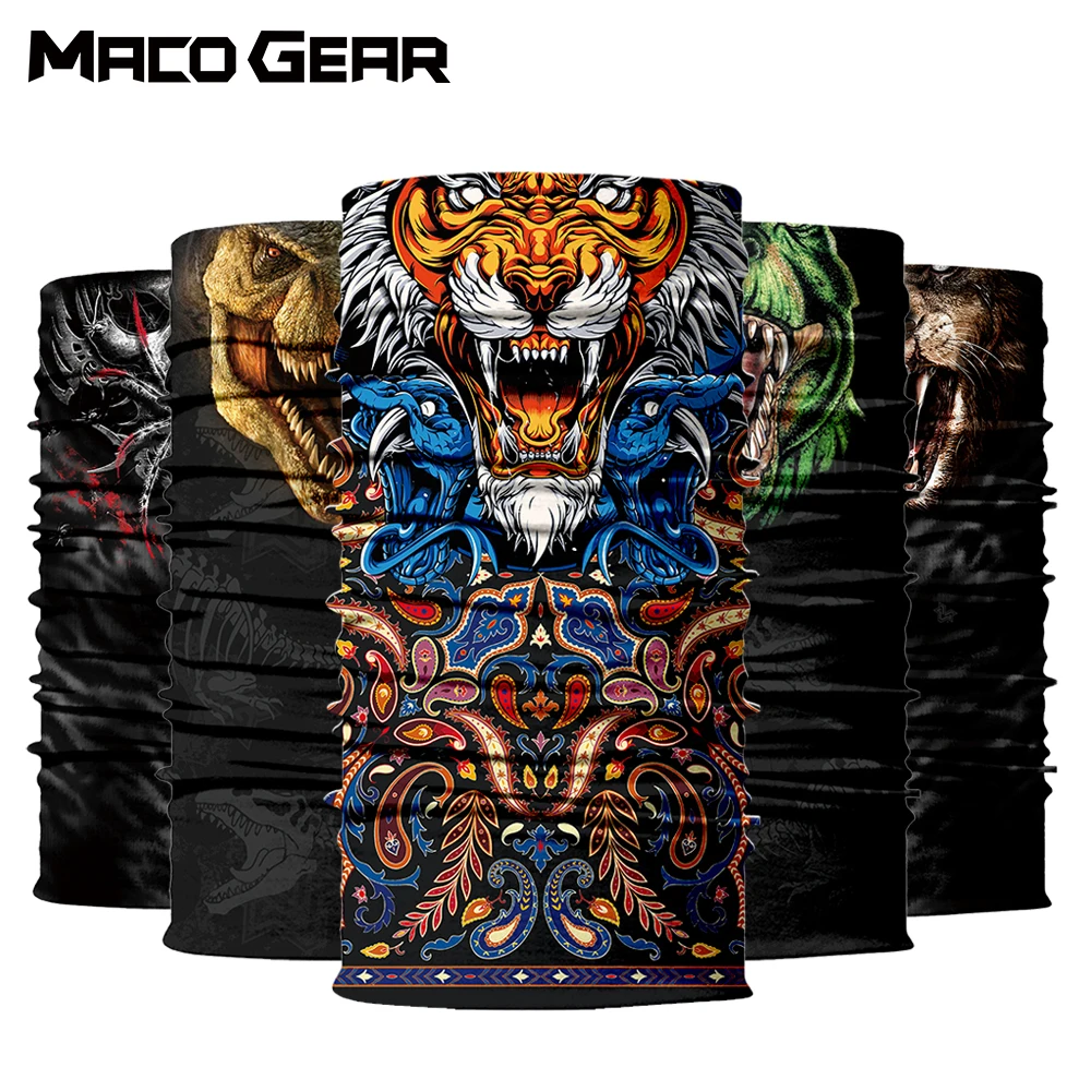 

Летний шарф бандана с черепом, половина уход за кожей лица маска шарф с животными печатных Охота лыжный занятий спортом, будь то Велосипедны...