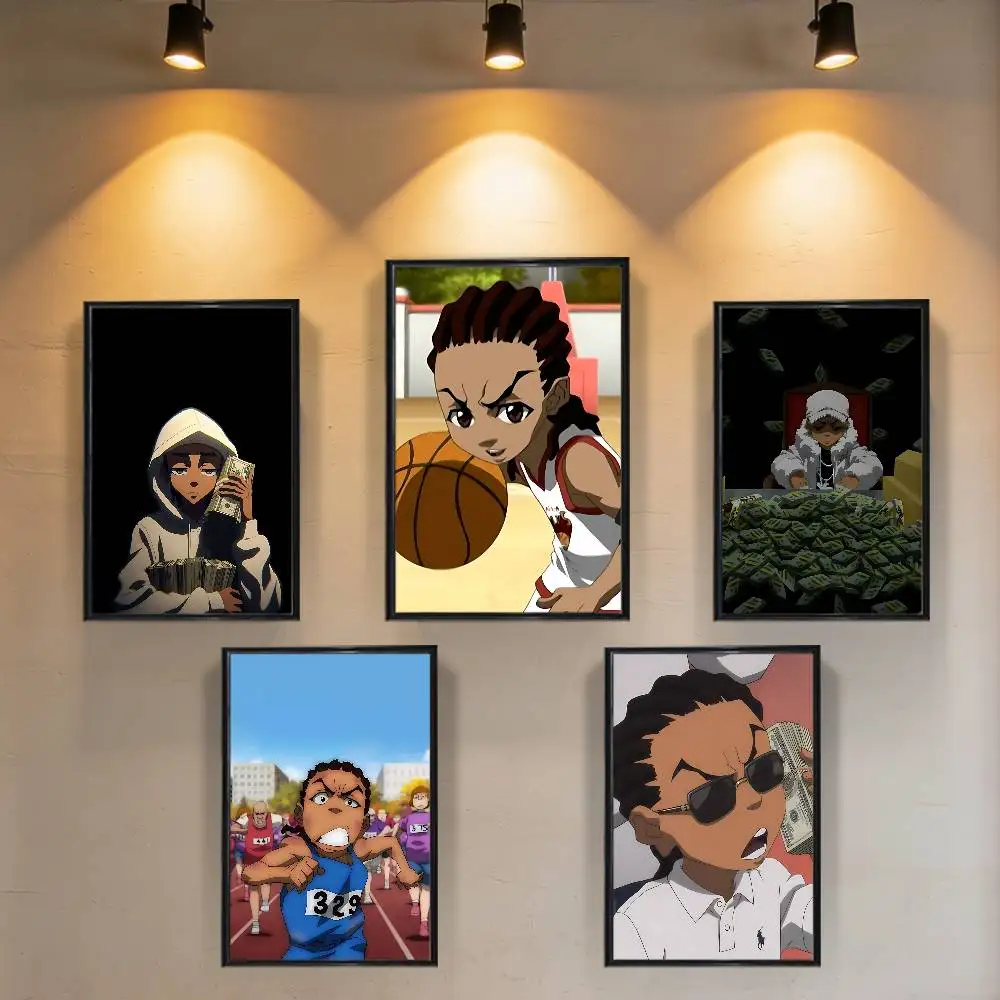 Фото Постер Trend Huey Freeman Boondocks HD Art, самоклеящийся, водонепроницаемый, для декора дома, гостиной, спальни, бара, эстетичный декор. №1