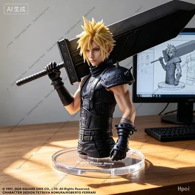 Фото Специальное предложение: В наличии оригинальная фигурка Square Enix ARTS STATIC Remake Cloud Strife, 27 см, коллекционная аниме-фигурка персонажа игры Molin stoc №1