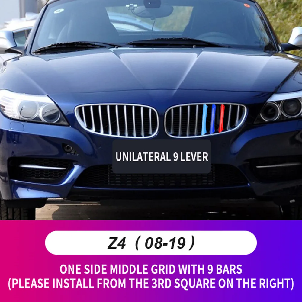 

3pcs For BMW Z4 E89 2008-2019 Car Front Grille Inserts Trims Strips M Color Sports Buckle Grill Cover Clip Styling Accessories