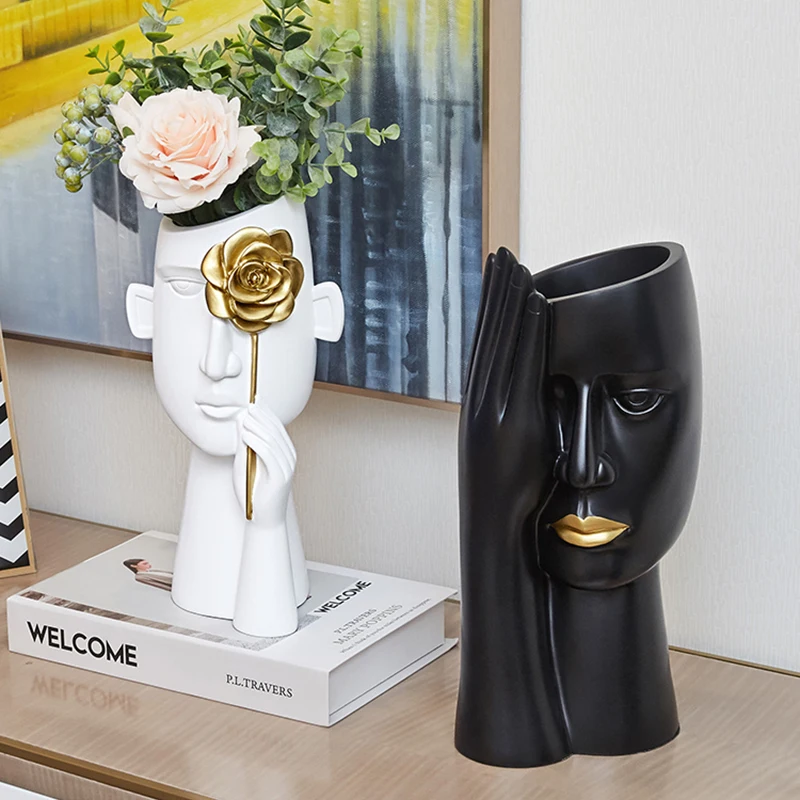 

NORDIC LUXURY WHITE CHARACTER STATUE CRAFTS DECORATION LIVING ROOM ENTRANCE WINE CABINET PLACE HOME DECORATION ACCESSORIES GIFT