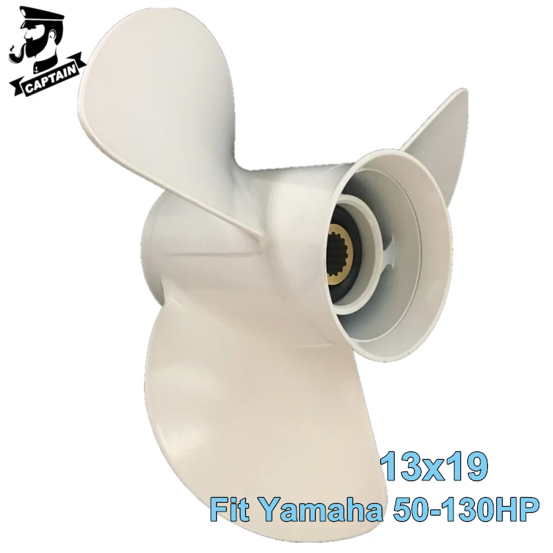 Captain Boat Outboard Propeller 13x19 Fit Yamaha Engines 50HP 60HP 75HP 80HP 115HP 130HP Aluminum 15 Tooth Spline RH 3 Blades