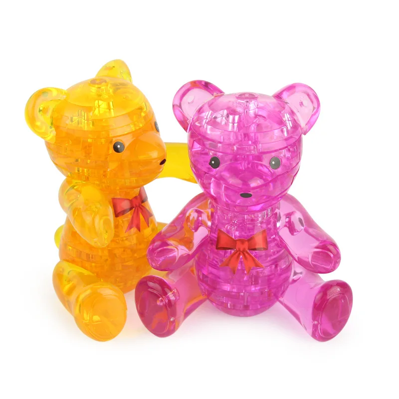 41pcs Diy 3d Bear Crystal Building Blocks Lovely Animal Assembly Jigsaw Educational For Children Toys Gift |