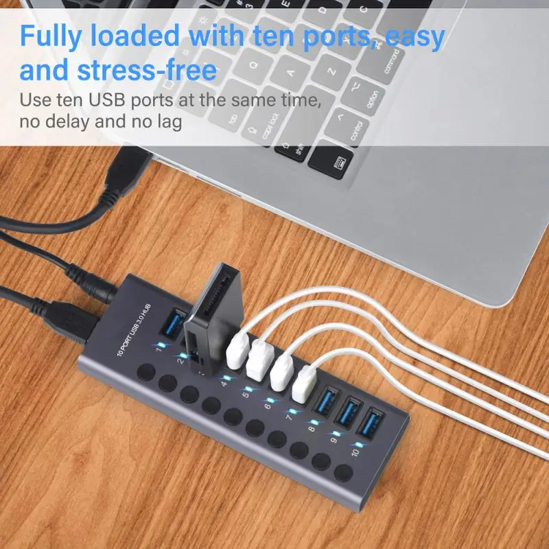 

Металлический Разветвитель USB 3,0, разветвитель с несколькими портами, 4/2,0 портов