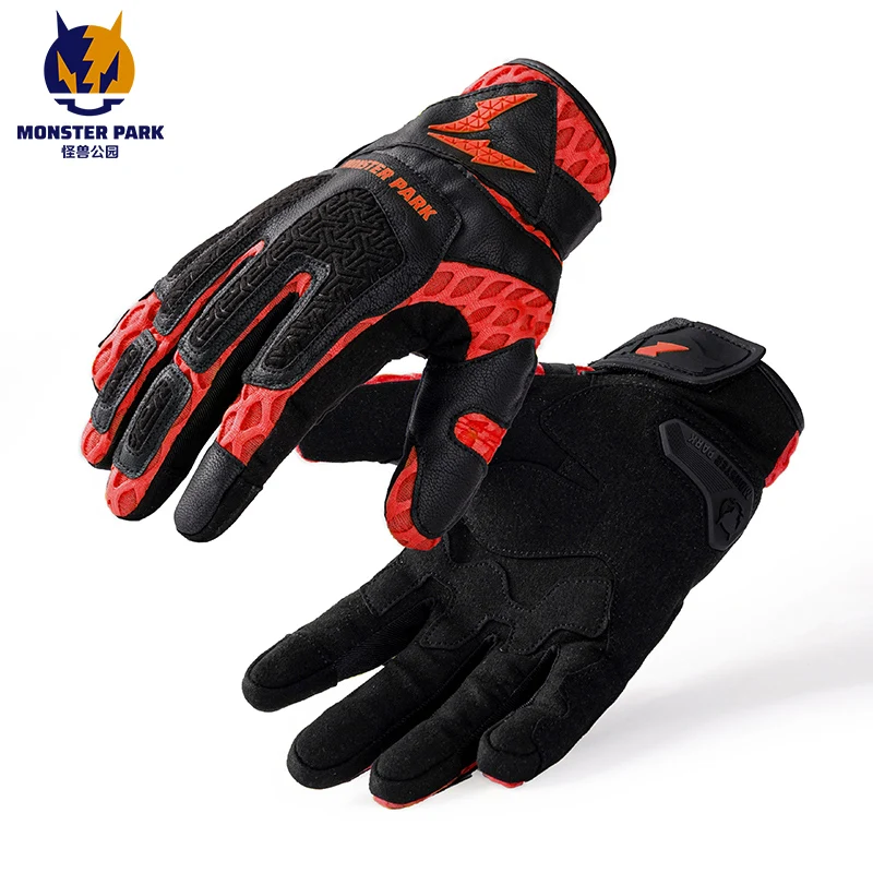 MONSTER PARK мотоциклетные перчатки Guantes мото сенсорный экран летние дышащие полная