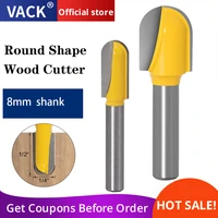 vack 8mm shank round nose router bit t slot milling cutter carbide end mill tool core box router bit for woodworking tools