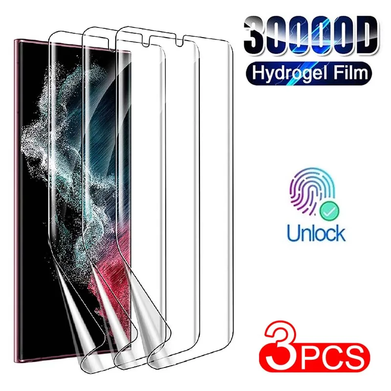 

3PCS Hydrogel Film Screen Protector For Samsung Galaxy S10 S20 S9 S21 S22 S23 Plus Ultra FE Note 20 8 9 10 Screen Protector Film