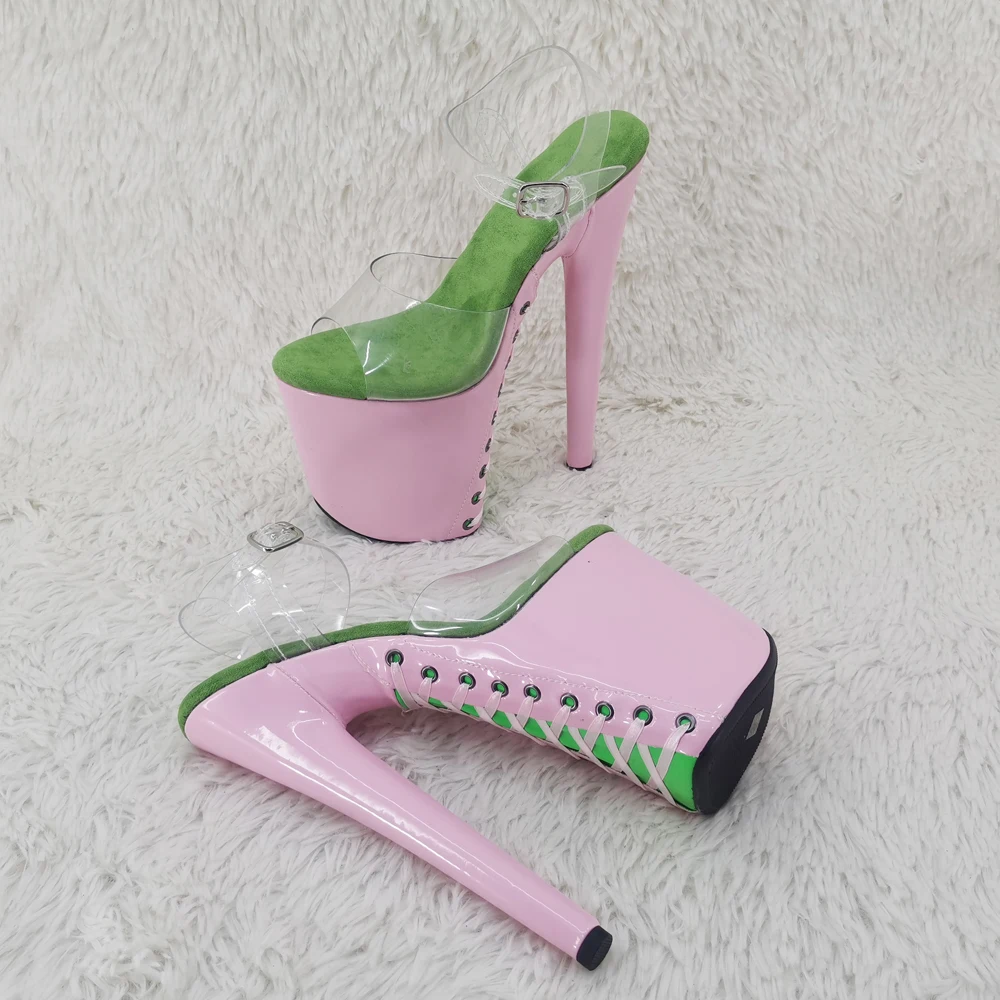 Leecabe 8Inch/20cm PVC upper Women's Platform Sandals  party High Heels Shoes Pole Dance Shoes