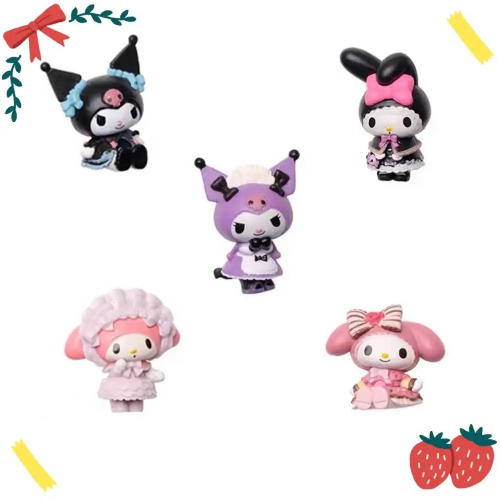

Sanrio Figure Cute Anime Mini Doll Kawaii Kuromi Melody Action Figures Collection Kawaii Doll Cake Ornaments Toy Friend Gifts