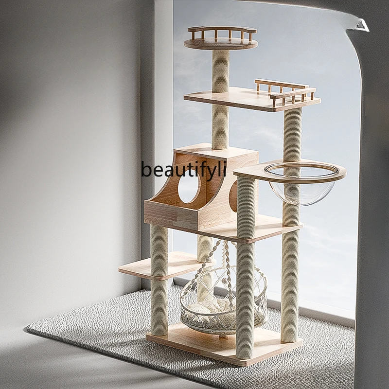 Качели из массива дерева для кошек рама скалолазания Большое Гнездо