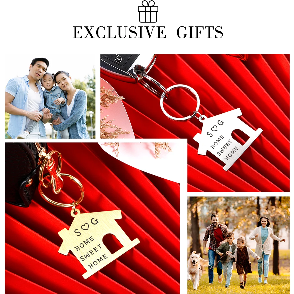 cartoon house keychain personalized free customization women cute key chain car unisex christmas present gift jewelry wholesale free global shipping