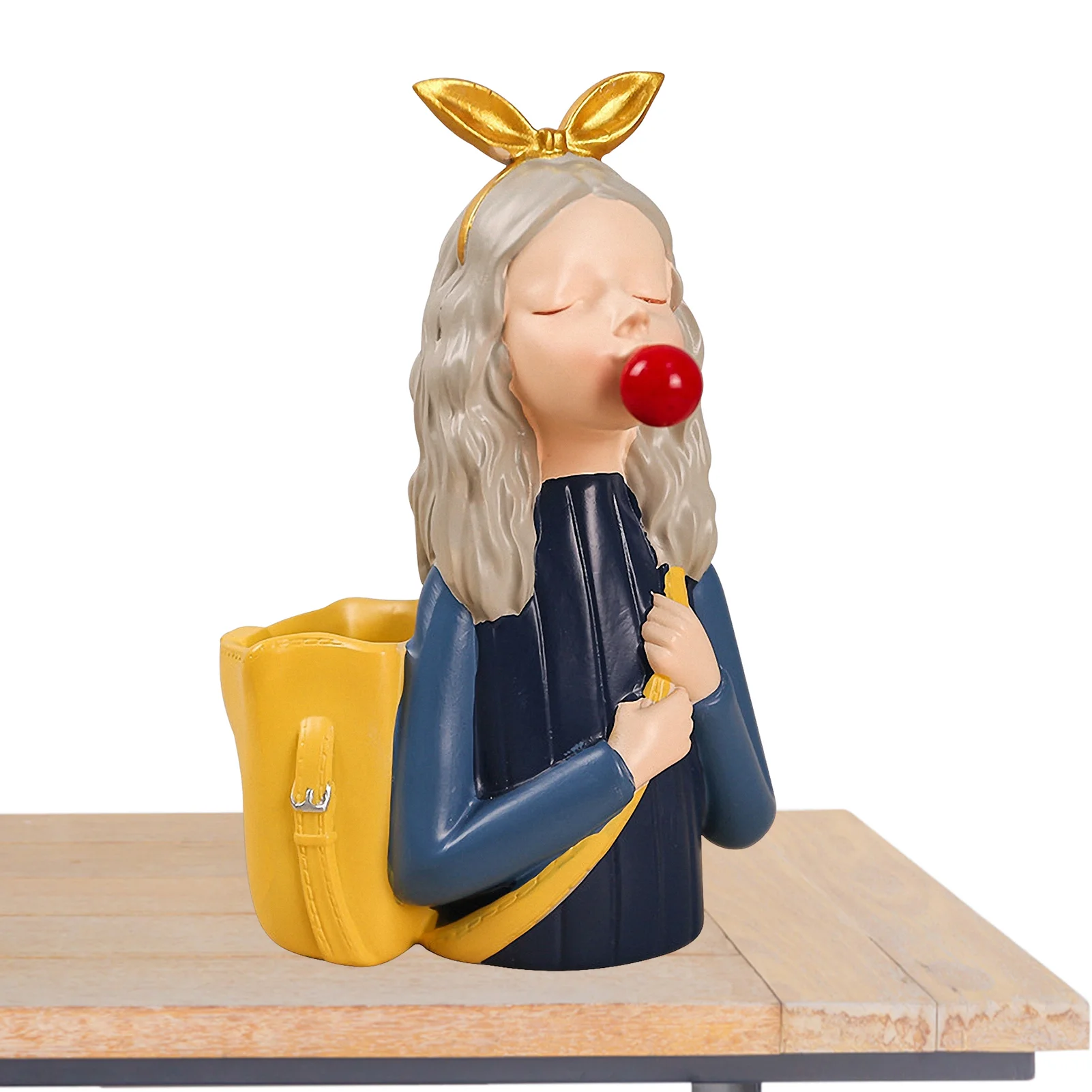 

Pencil Cup Bubble Girl Statue Pencil Cup Bubble Girl Statue Pen Holder For Desk Pencil Cup With Backpack Container Meticulous