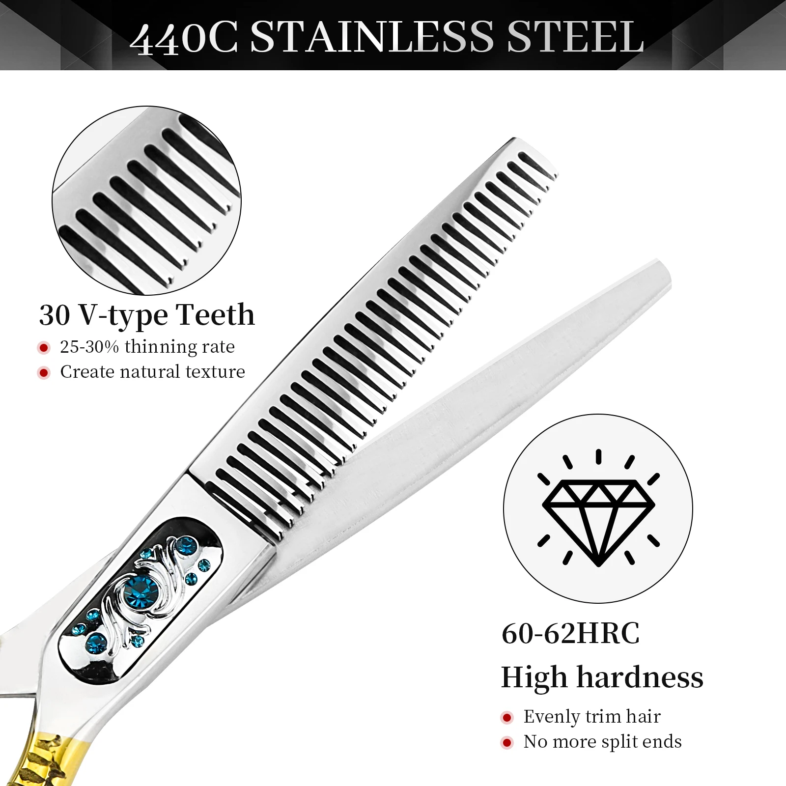 6 0 дюймовые полузолотые полусеребряные ножницы для волос плоская челка зубов