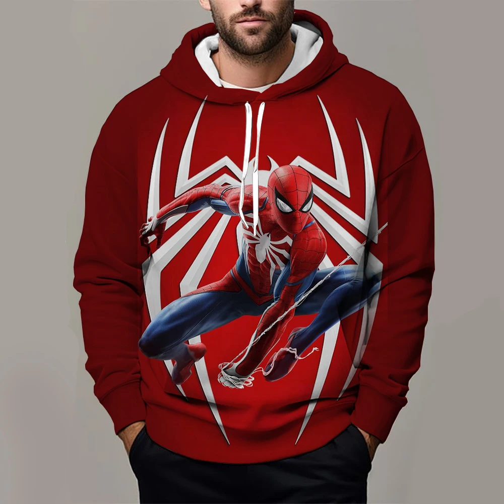 Осенне-зимняя мужская супер большая толстовка с 3D принтом Человек-паук узором