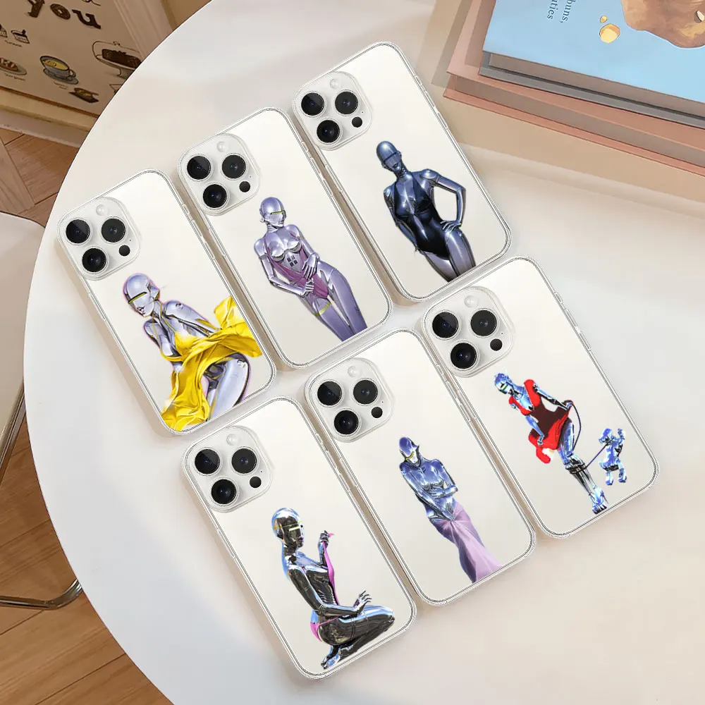 Чехол для телефона H-Hajime Art S-Sorayama iPhone 11 12 13 14 15 16 Max Pro Plus прозрачный мягкий корпус