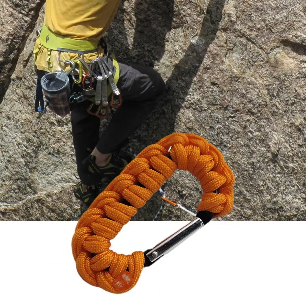 

Практический брелок карабин ручной работы, Плетеный высокопрочный карабин из парашютов для кемпинга, D-образная пряжка