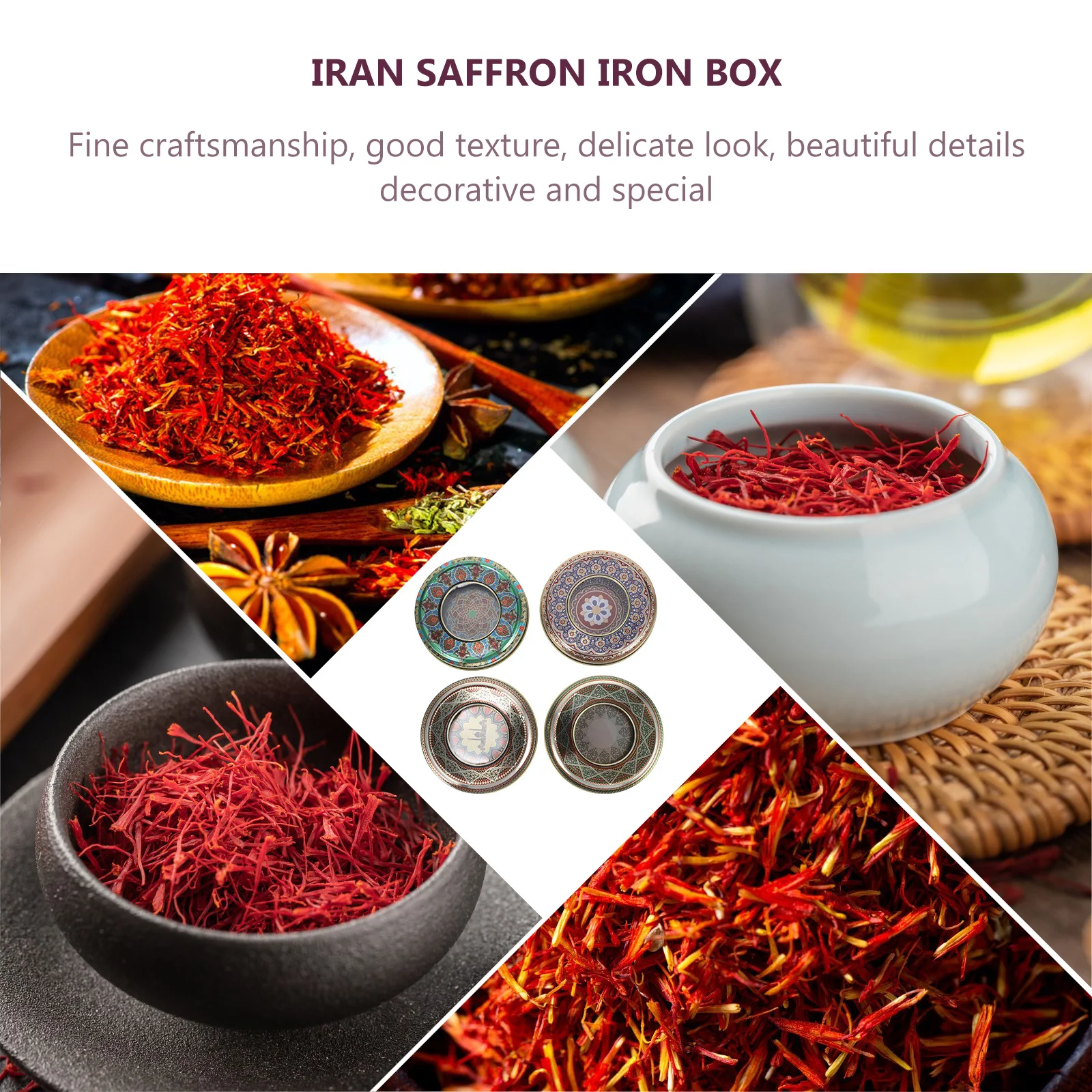 

Tin Saffron Storage Boxes Jar Empty Container Cans Tins Tea Small Lidsmetal Tinplate Canister Premium Round Holders Wrapping